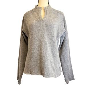 Mountain Hardwear Wool Blend Fleece Lined Mock Neck Sweater Women M Cozy Outdoor